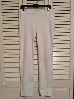 J. McLaughlin White Straight-Leg Pull-On Pants